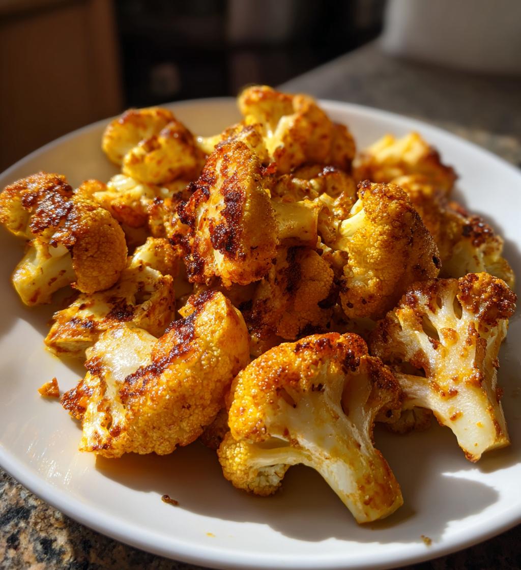 chou fleur roti au miel et curry halloumi