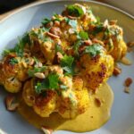 chou fleur roti creme au curry et amandes