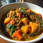 cocotte de lentilles vertes carottes courge