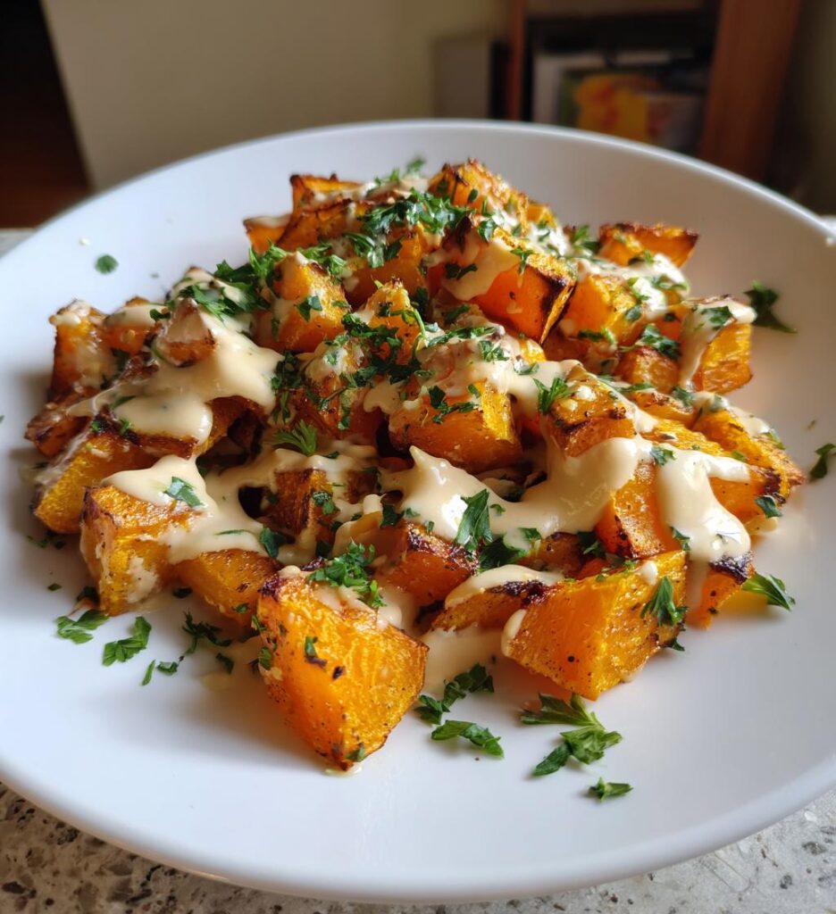 courge butternut rotie sauce cremeuse tahini