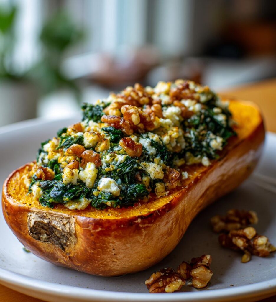 courges butternut farcies epinards feta noix