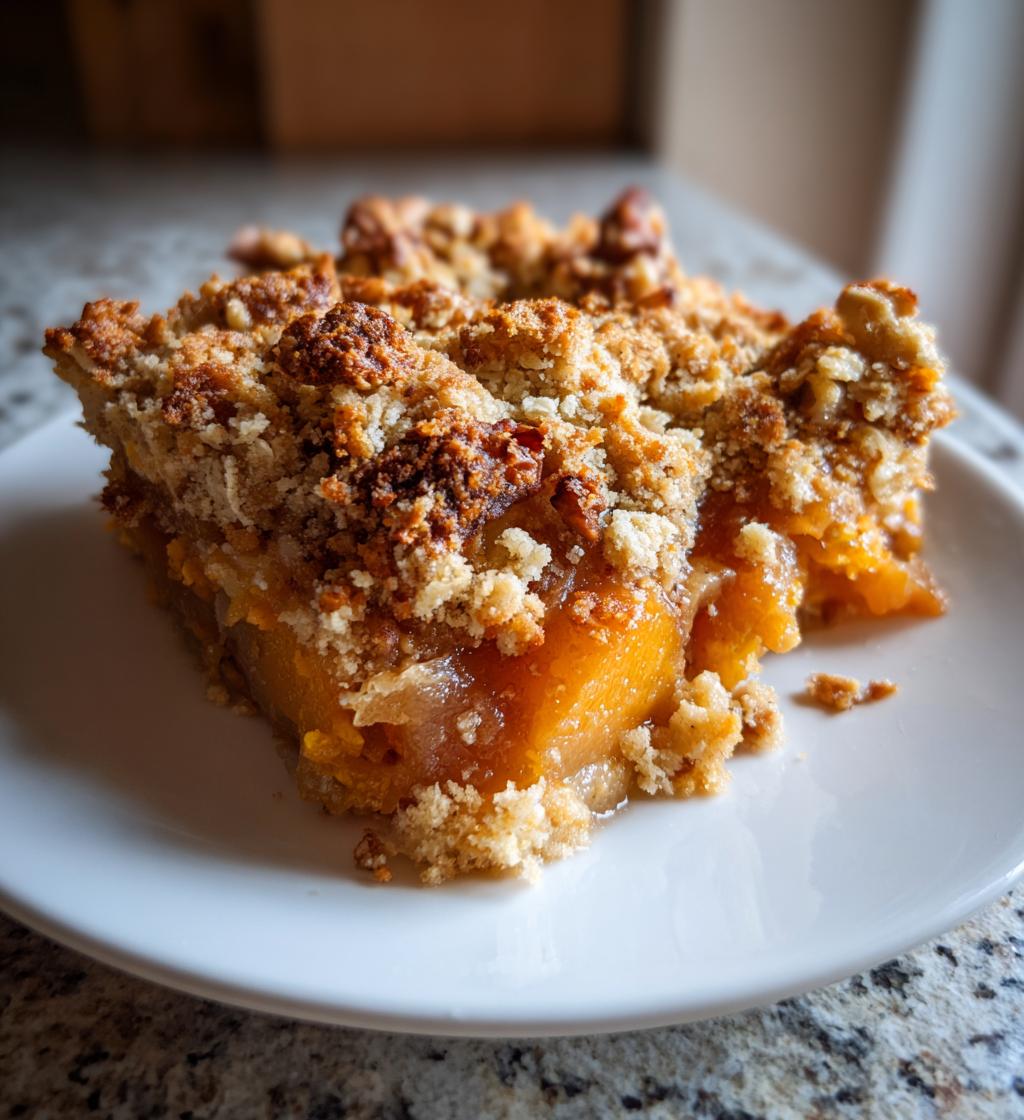 crumble automnal patate douce poires et noix