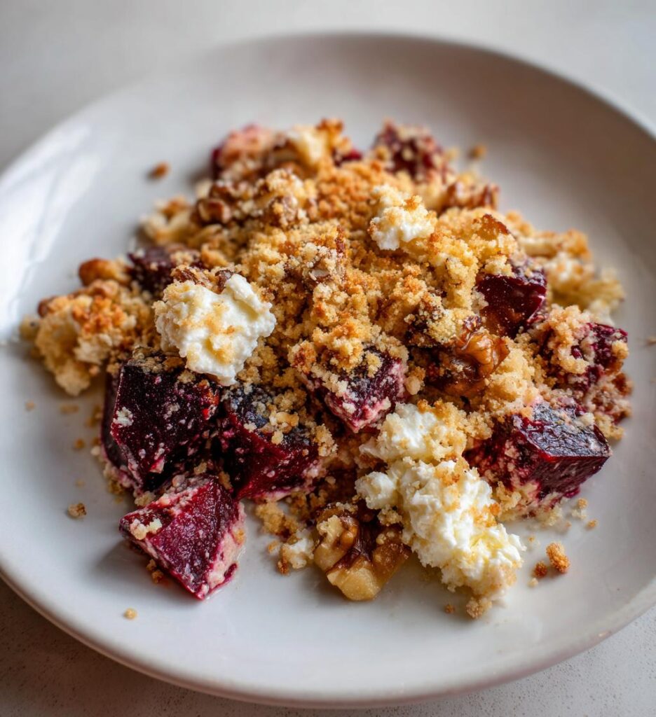 crumble de betteraves chevre et noix