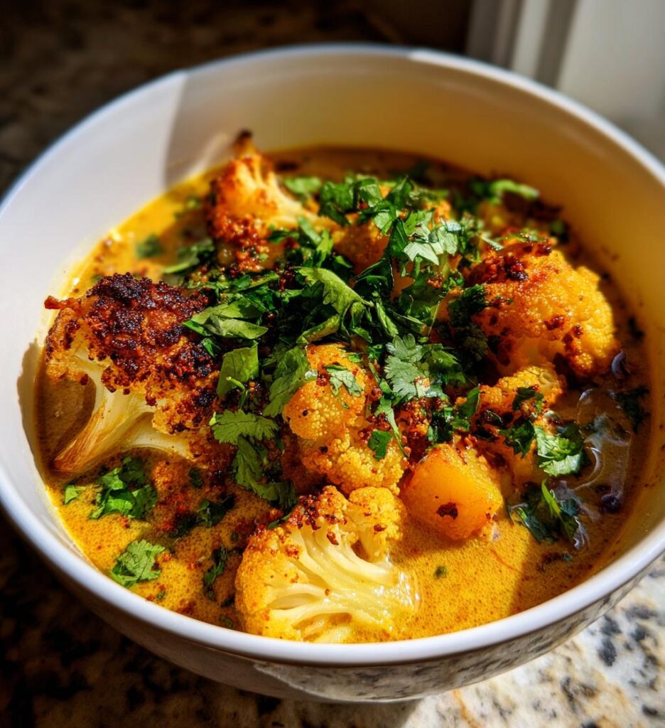 curry de chou fleur courge et lait de coco