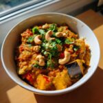 curry rouge aubergine lentilles corail cajou