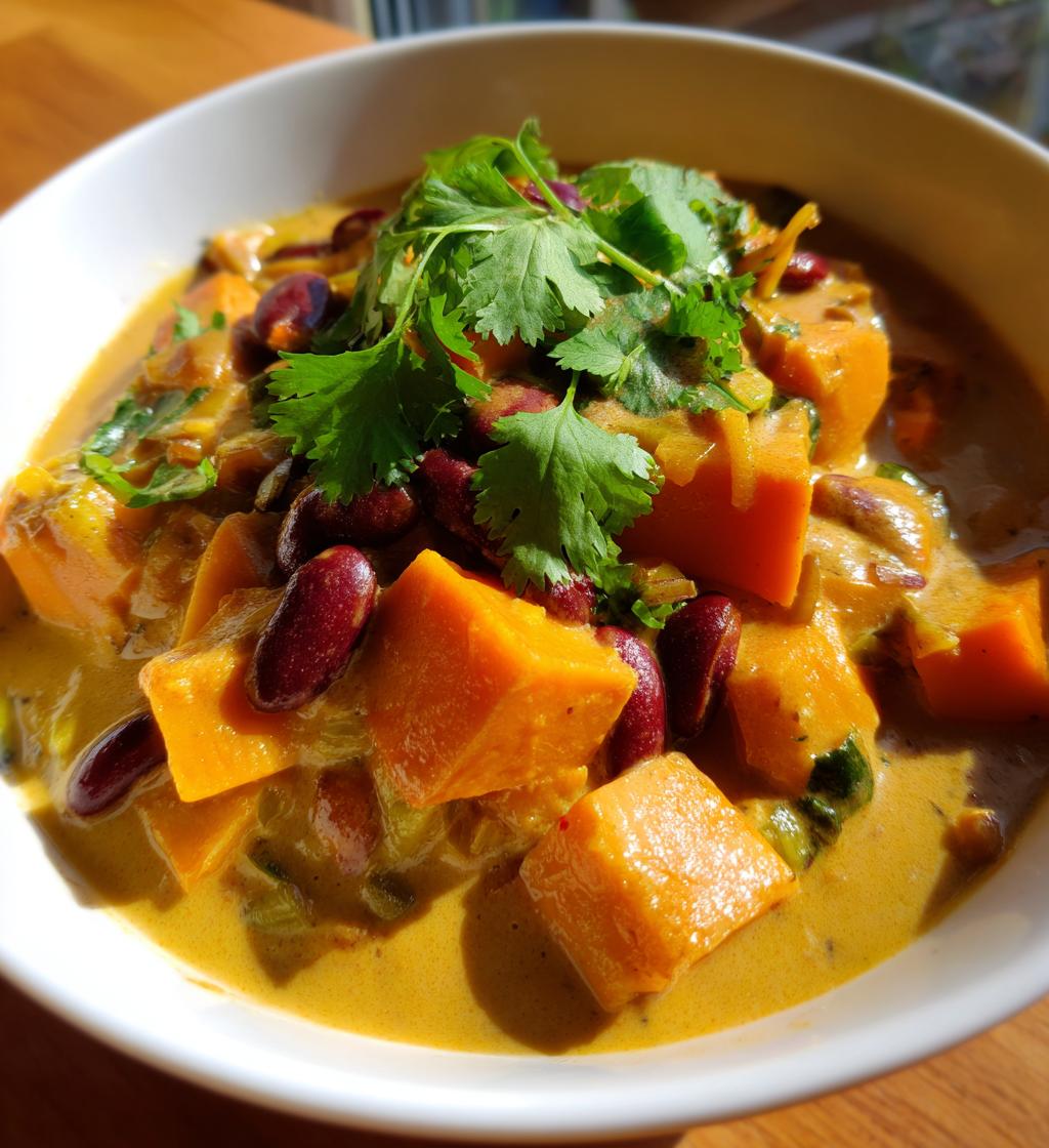 curry vegetarien de potimarron haricot rouge