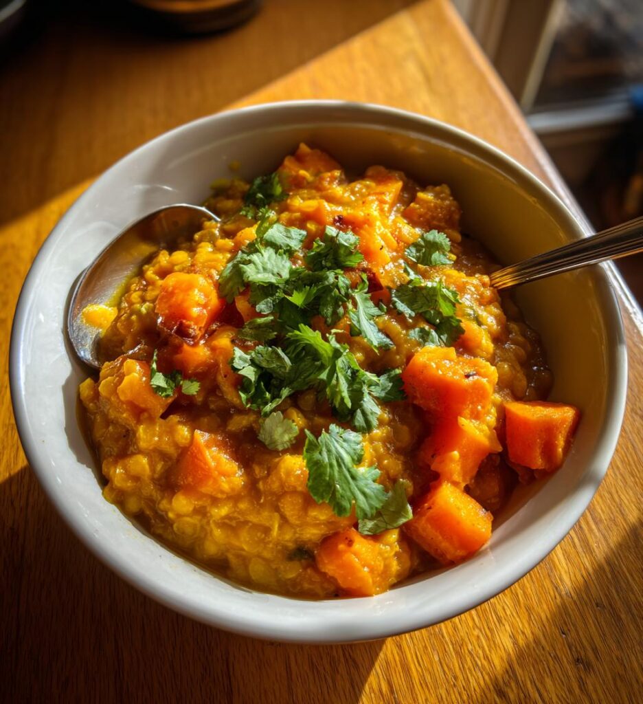 dahl de lentilles corail et patates douces