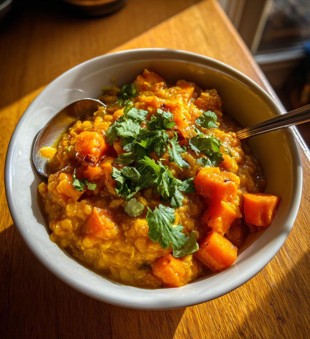 dahl de lentilles corail et patates douces