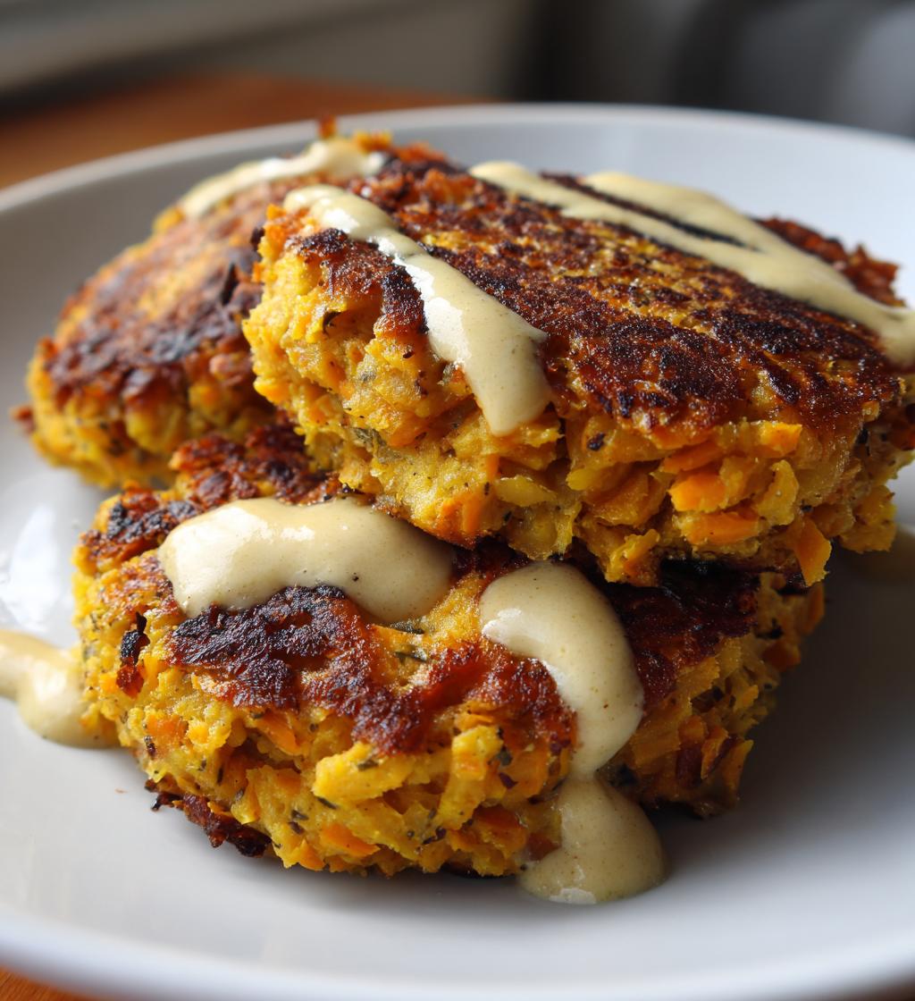 galettes de potimarron et carottes sauce