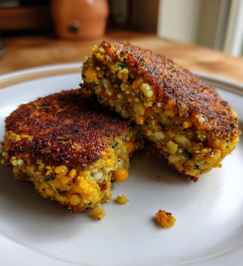galettes de potiron lentilles vertes fromage