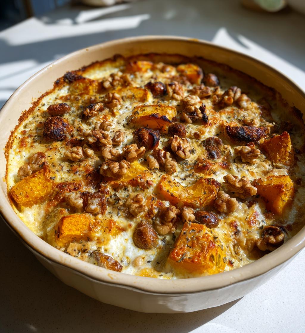 gratin dautomne courge chataignes noix