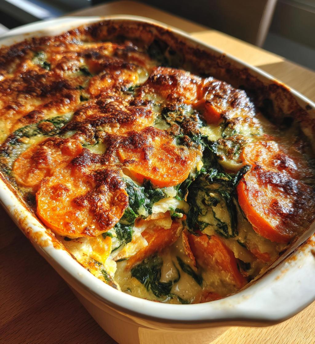 gratin de patate douce epinards et ricotta