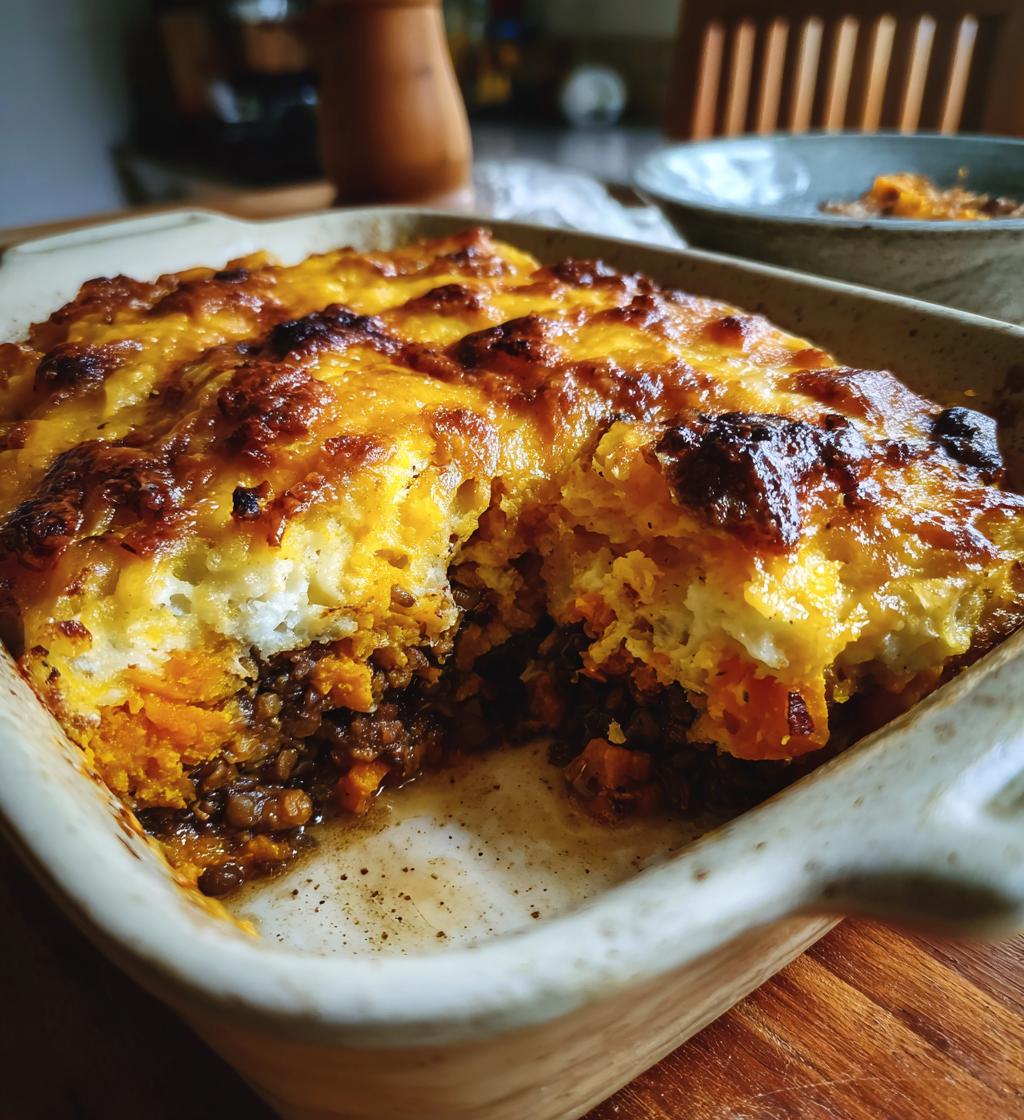 parmentier butternut lentilles et fromage