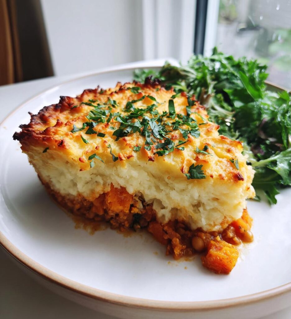 parmentier de butternut pois chiches puree