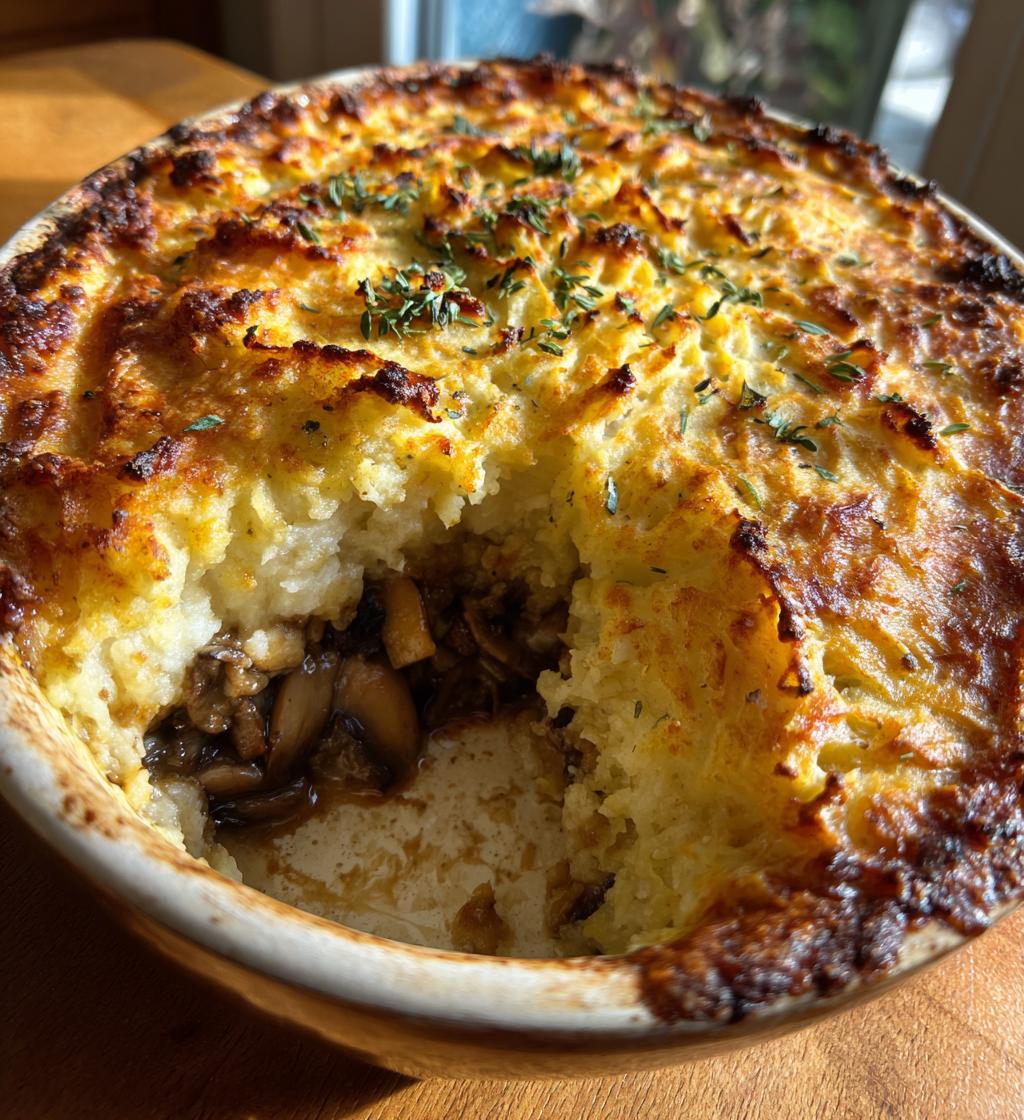 parmentier de chou fleur champignons