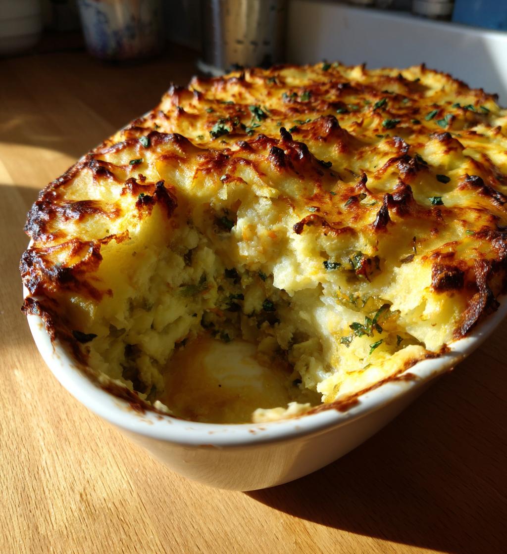 parmentier de panais lentilles et oignons