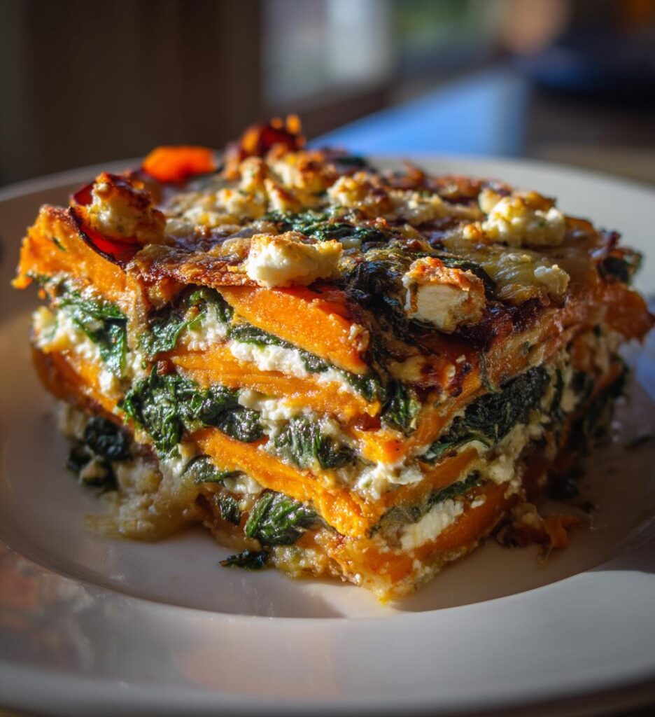 parmentier de patate douce epinards feta