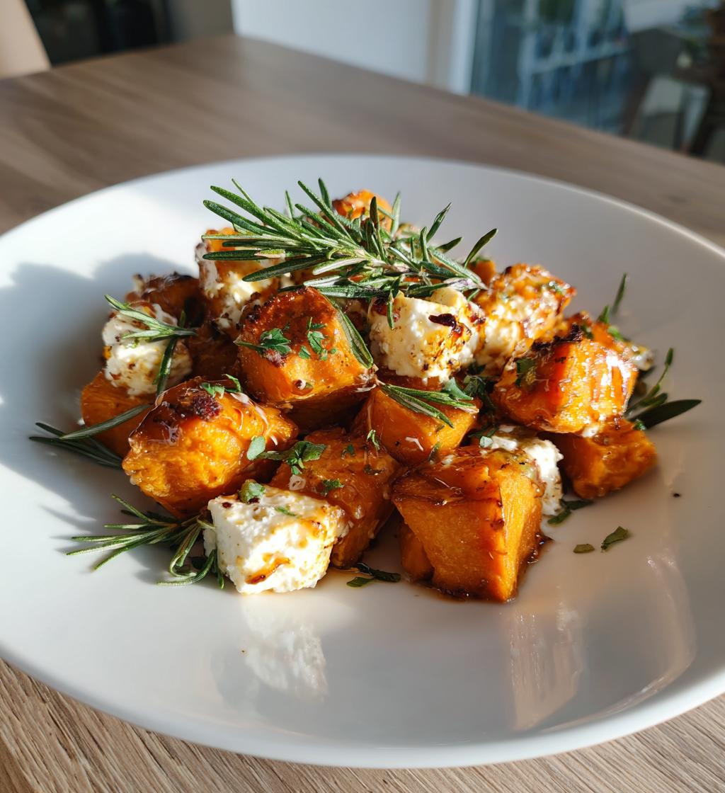 patates douces roties chevre miel caramelise