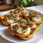 potimarron roti chevre fondant et noix