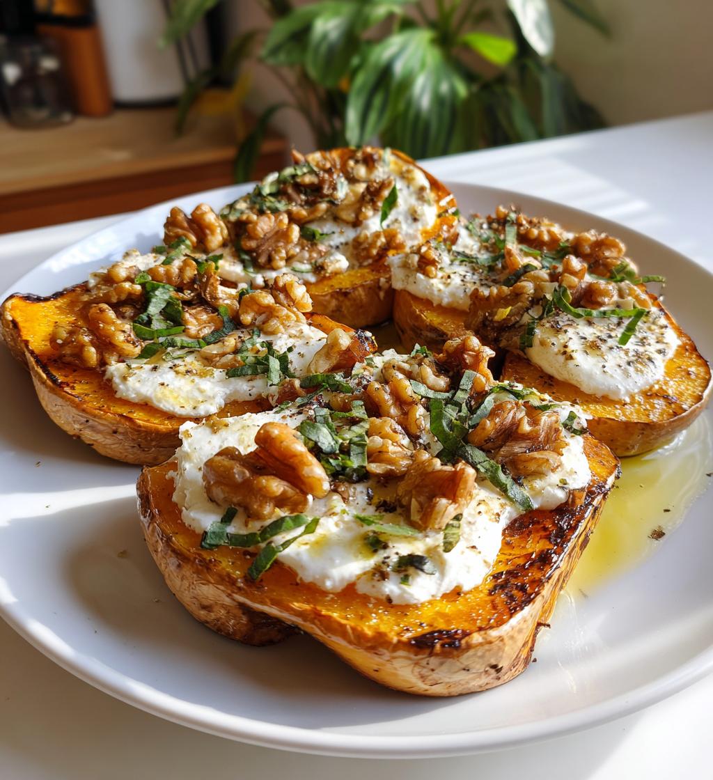 potimarron roti chevre fondant et noix