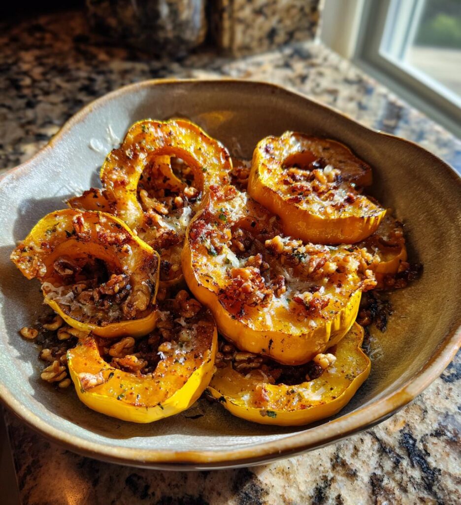 roti de courge au miel parmesan noix
