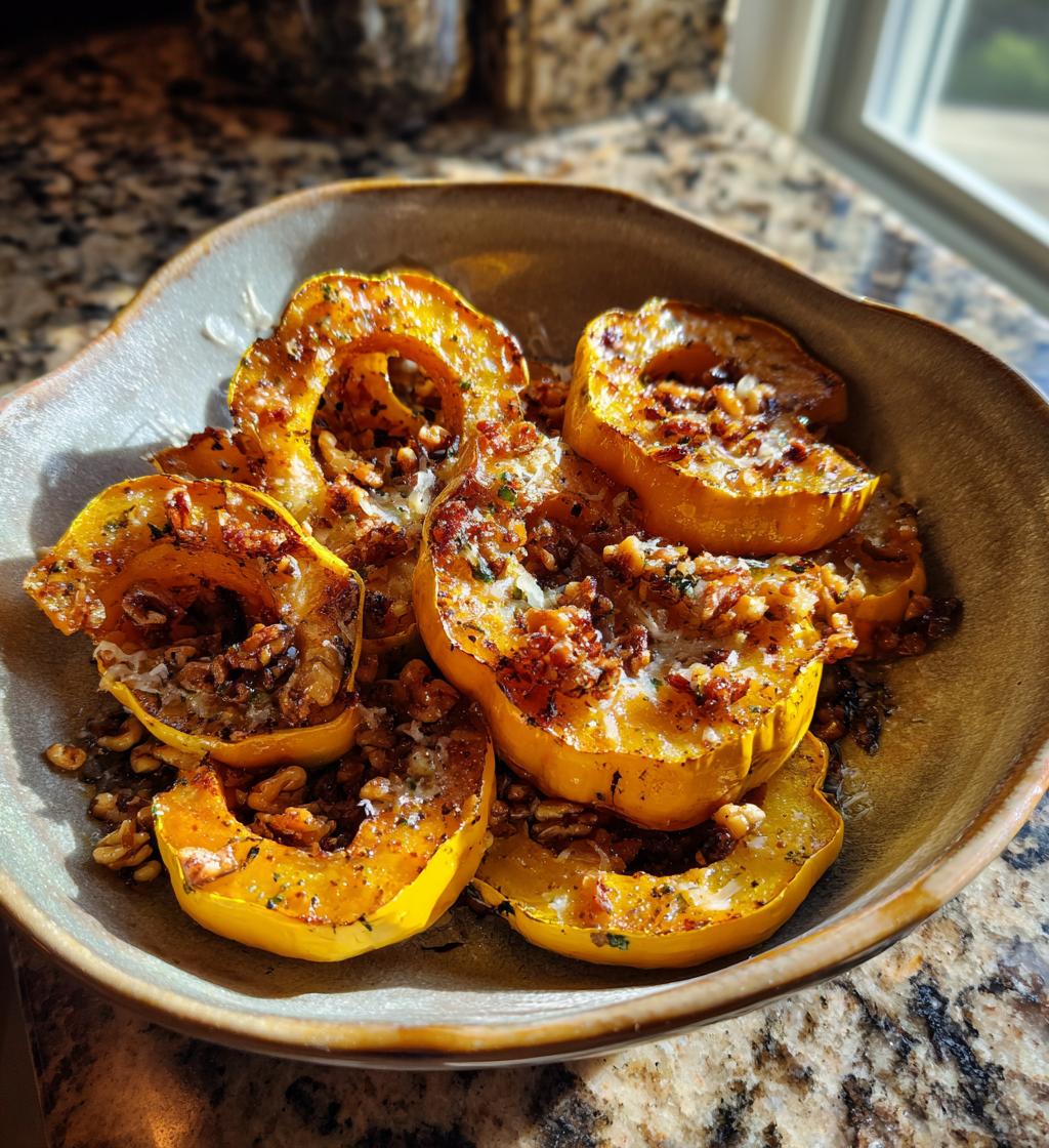 roti de courge au miel parmesan noix