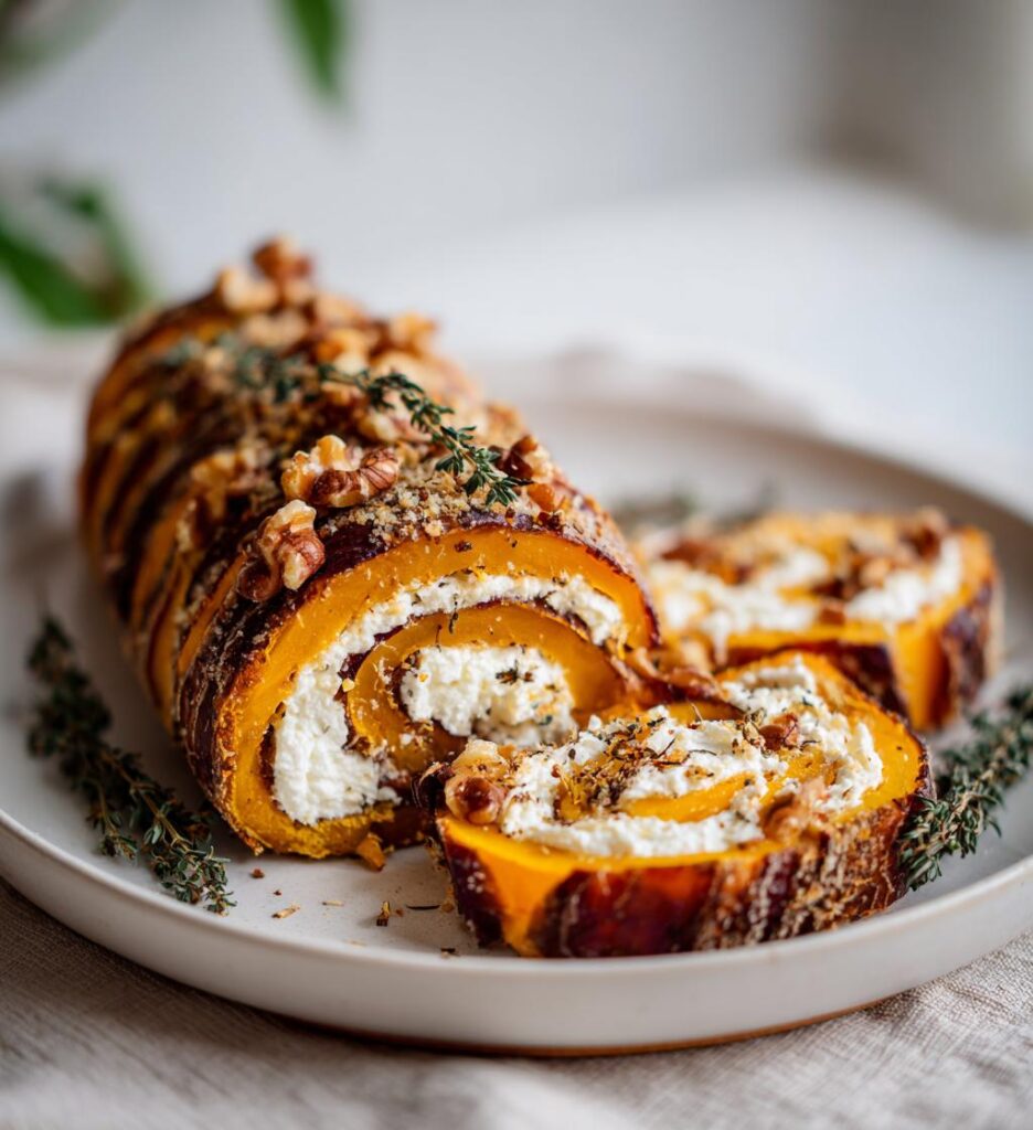 roule de butternut chevre et noix