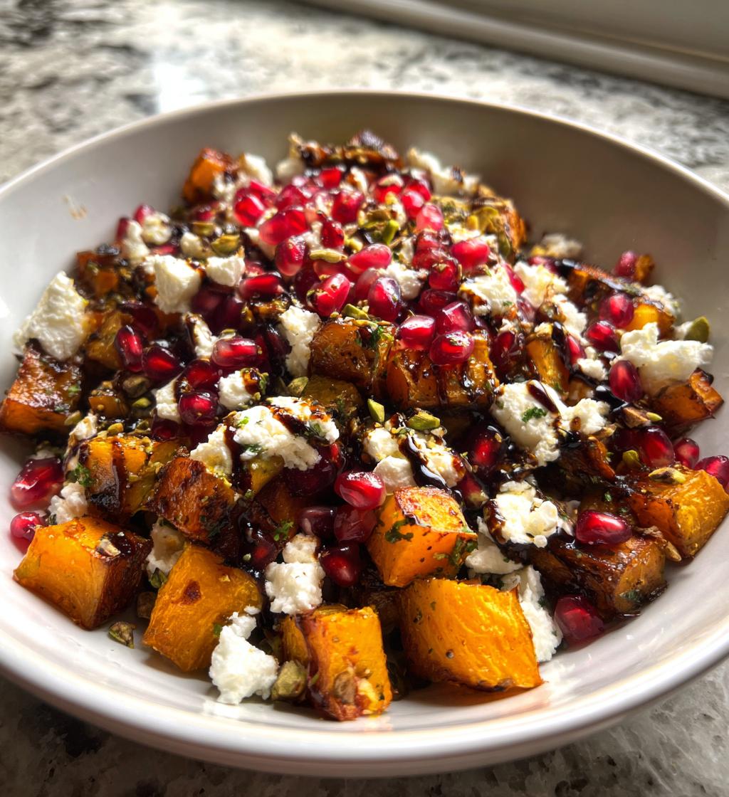 salade de courge rotie grenade feta pistache