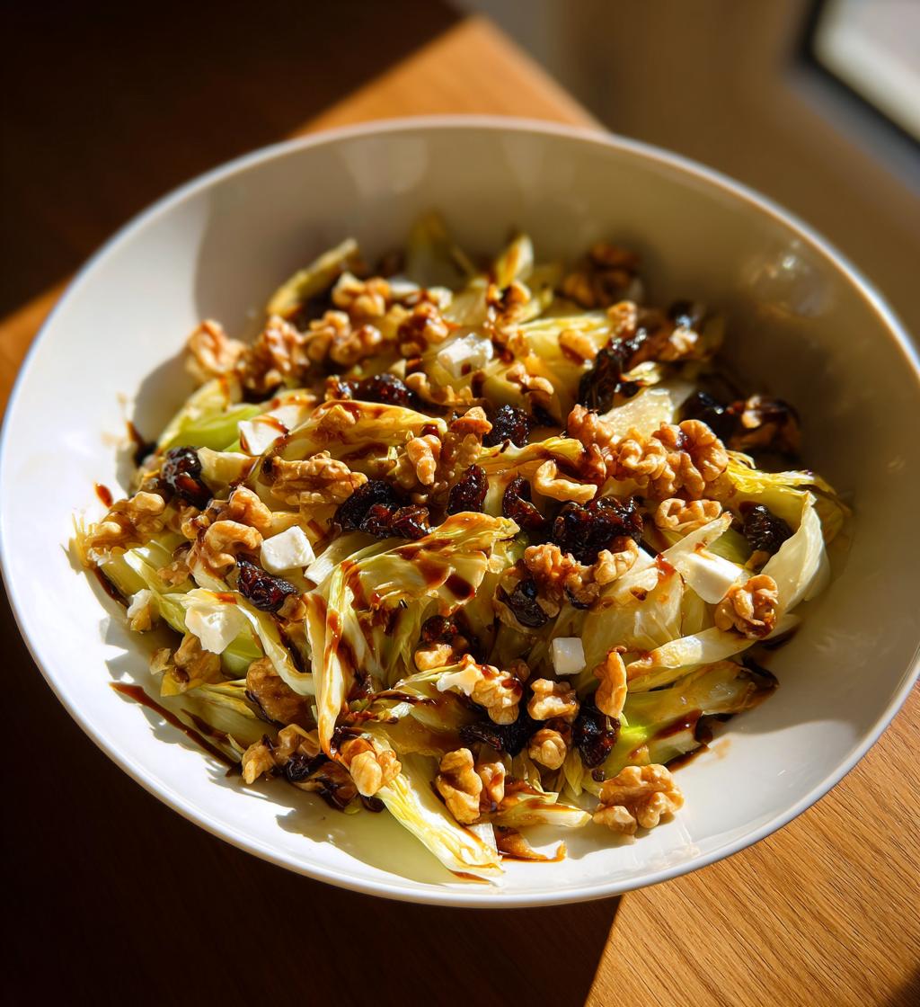 salade tiede dendives raisins noix fromage