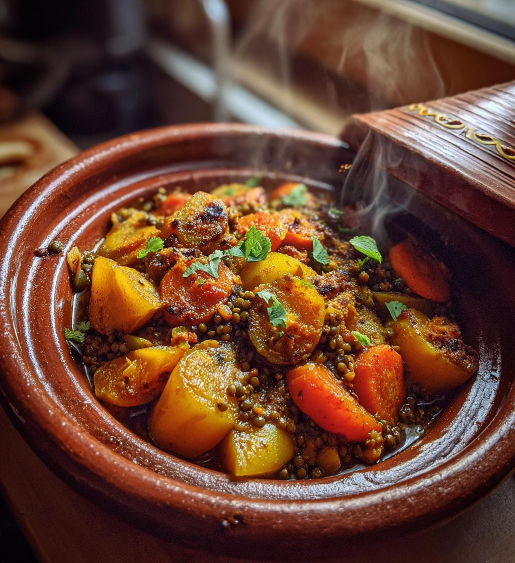 tajine de coings lentilles et carottes