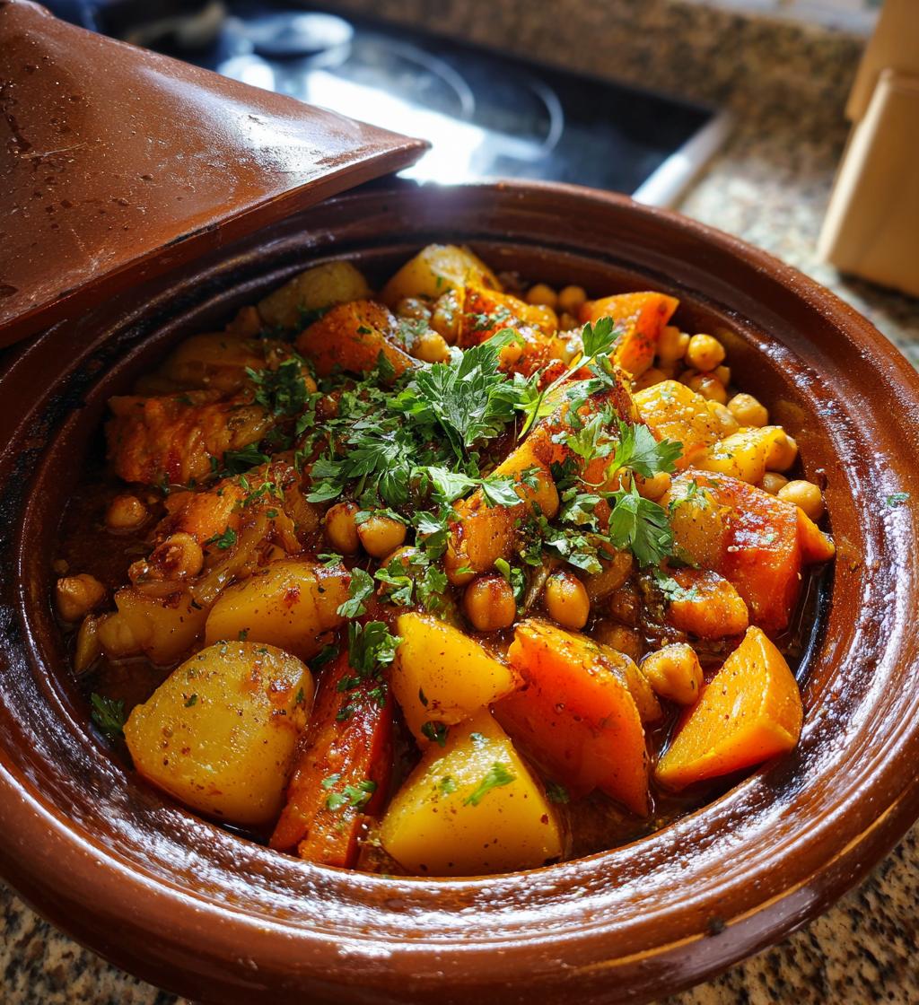 tajine de courge et pommes pois chiches