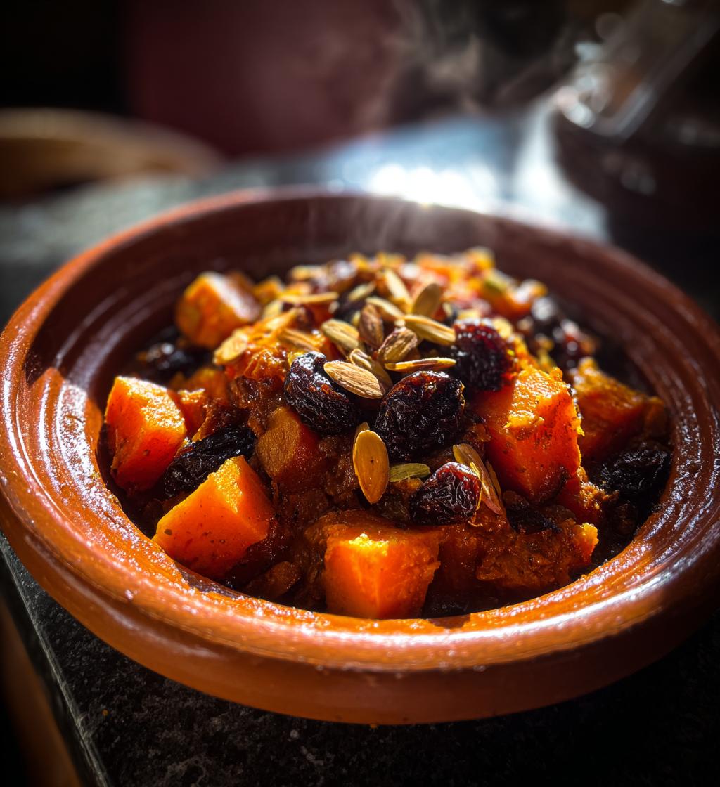 tajine de potiron pruneaux et amandes