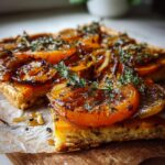 tarte fine de courge oignons caramelise miel