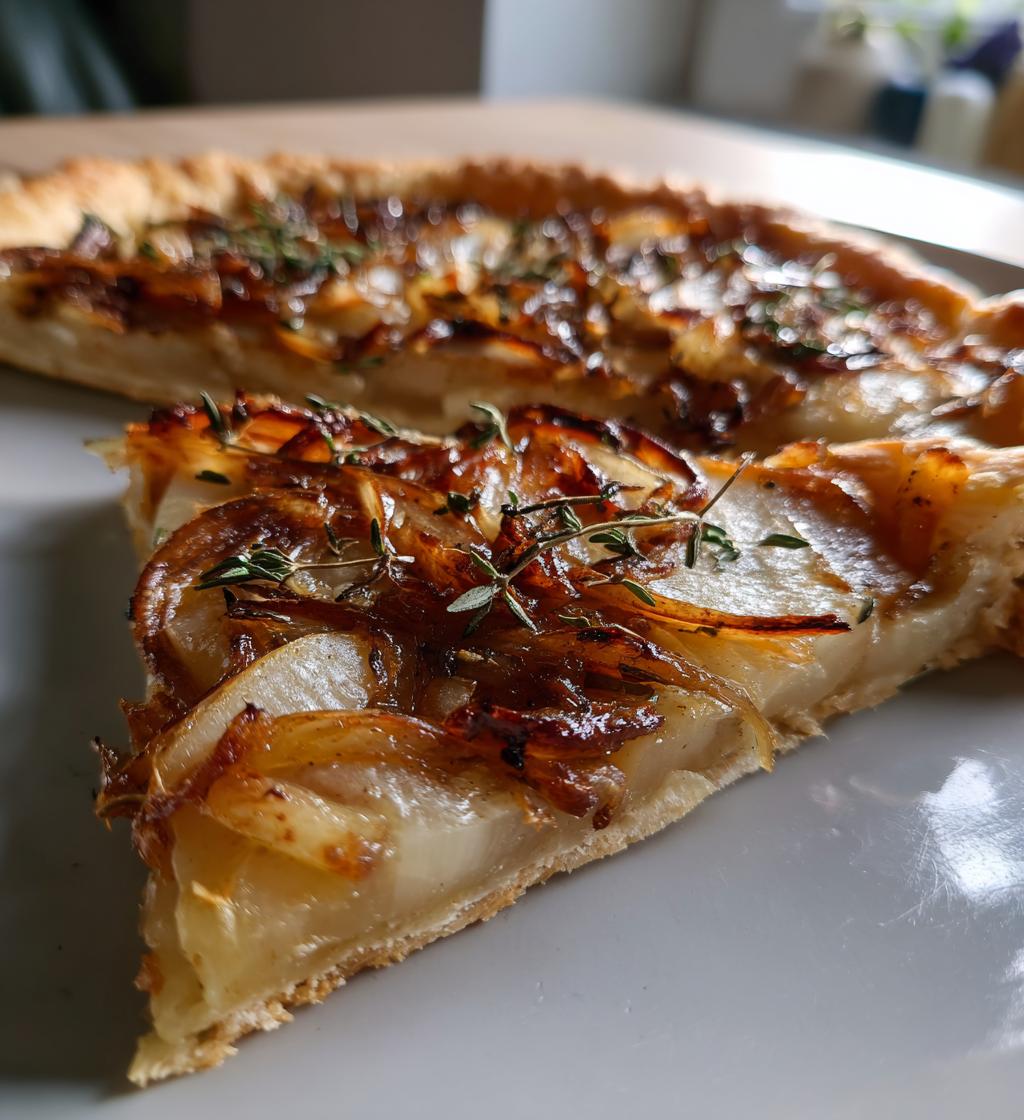 tarte rustique aux poires oignons caramelise