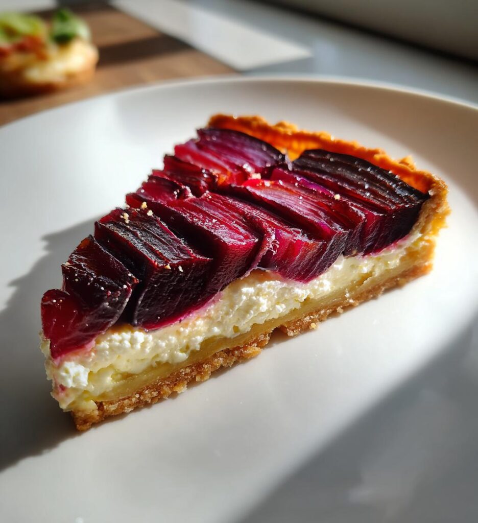 tarte tatin de betteraves roties miel chevre