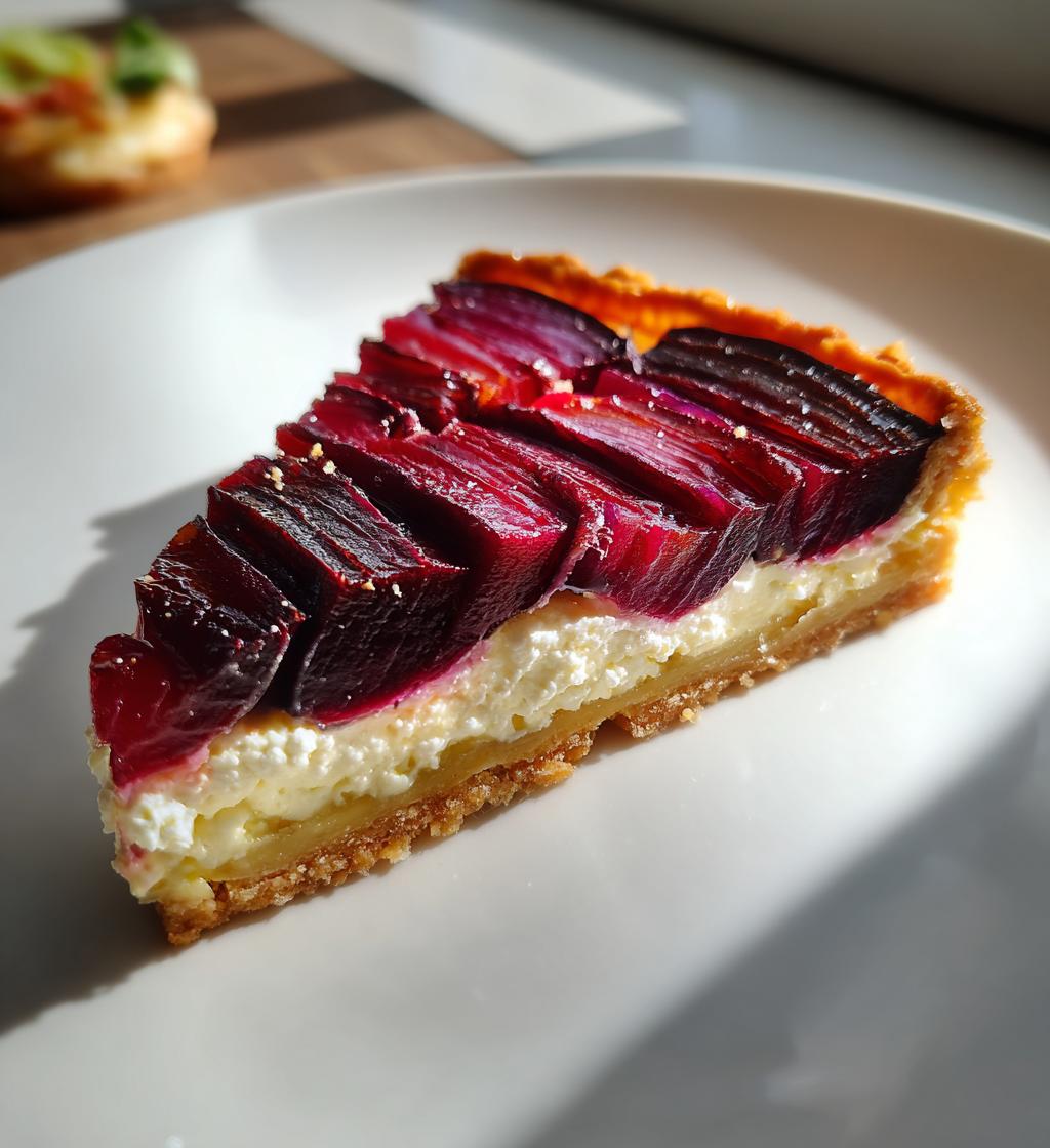 tarte tatin de betteraves roties miel chevre