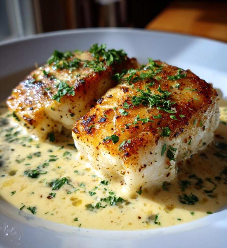 dos de cabillaud sauce