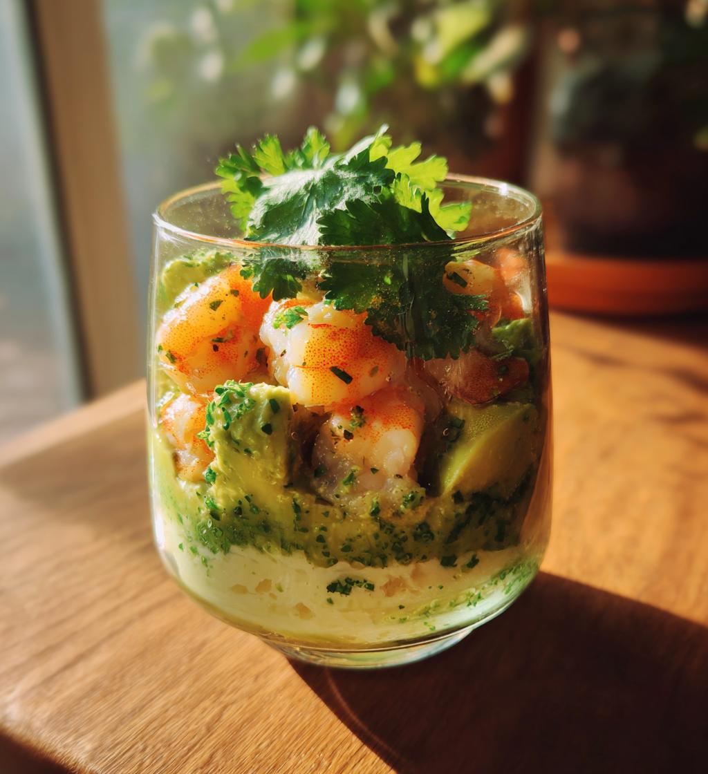 verrine avocat crevette
