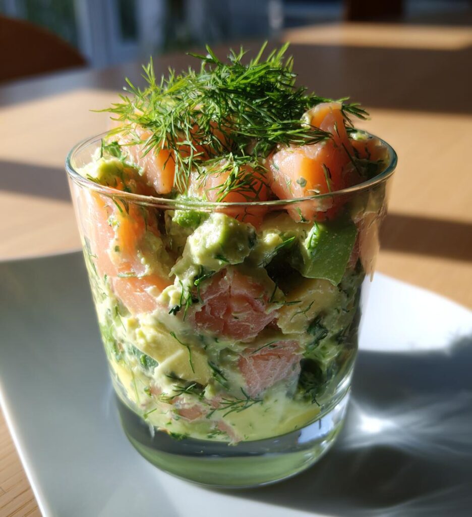verrine avocat saumon fumé