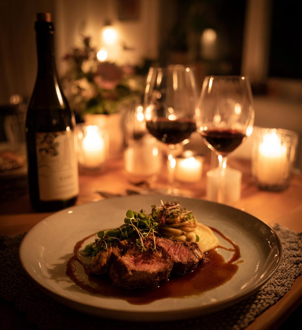 candle light dinner at home romantic