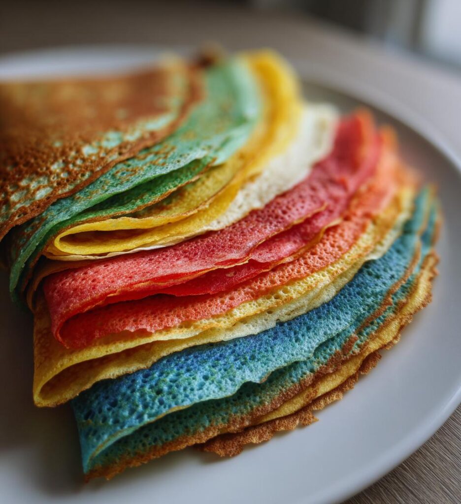 homemade colorful crepes