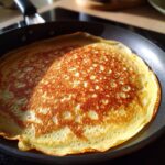 homemade crepes on stove