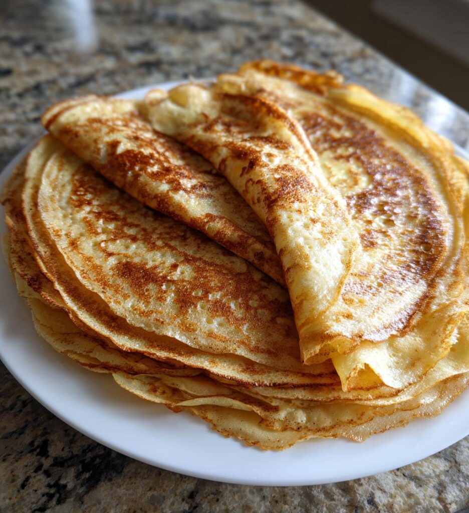 homemade crepes with cinnamon