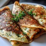 homemade crepes with herbs