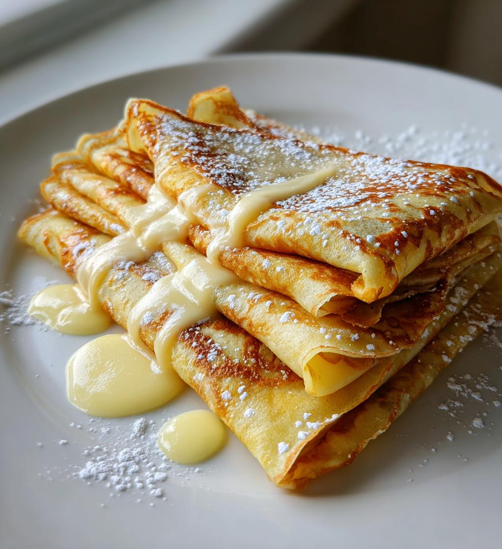 homemade crepes with sauce