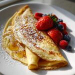 homemade crepes with vanilla