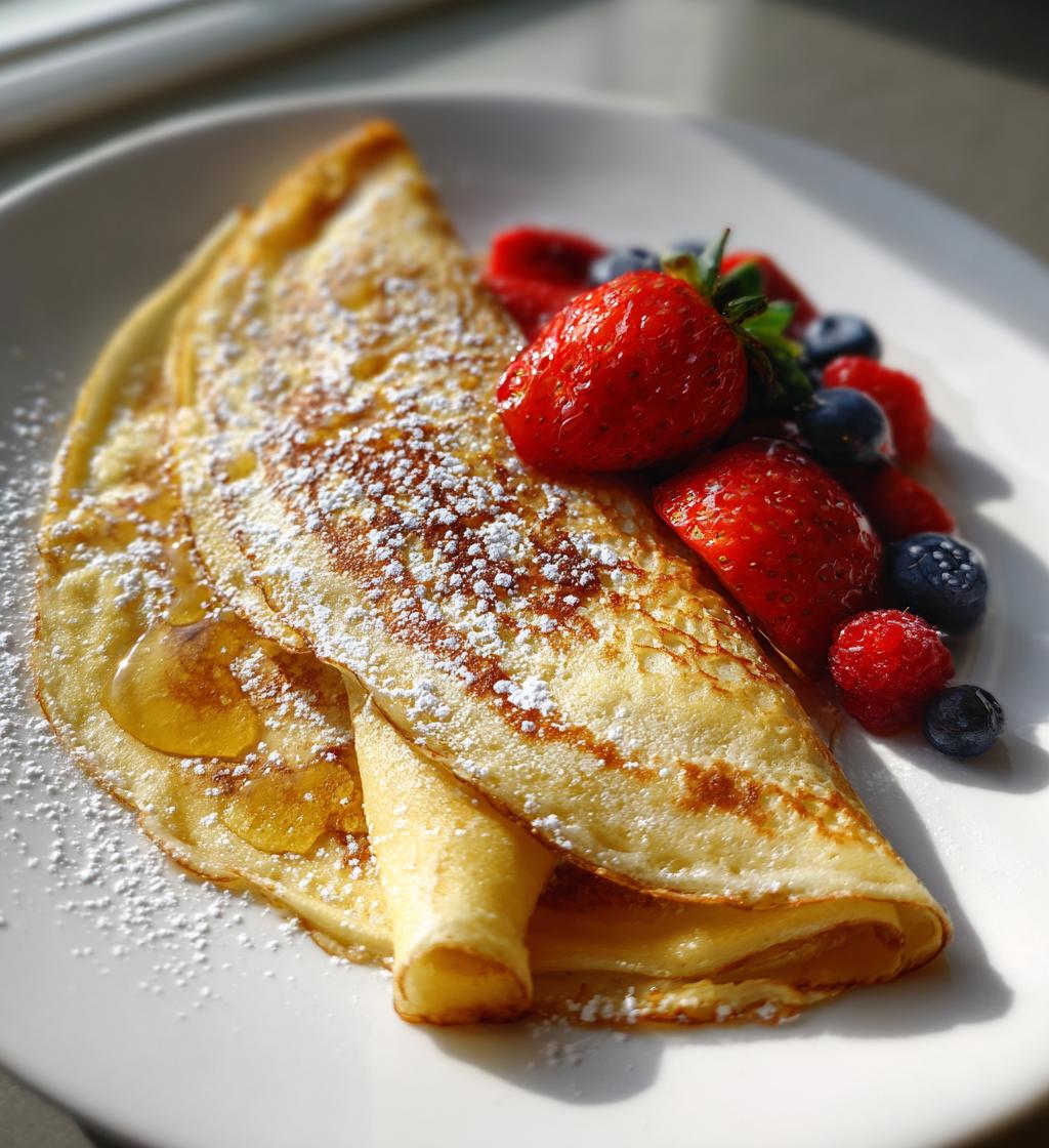homemade crepes with vanilla