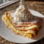homemade crepes with whipped cream